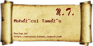 Mohácsi Tamás névjegykártya